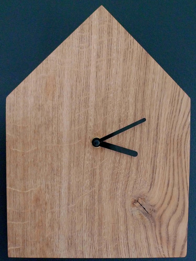 Image of Minimal Oak House Clock