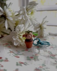 Image 3 of The Sproutlings- Millie the Cow Sprout Charm- Cute Handmade Clay Keychain or Phone Charm