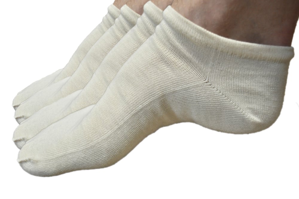 Image of Ankle Socks, Unbleached, 100% Organic Cotton, 4 Pairs