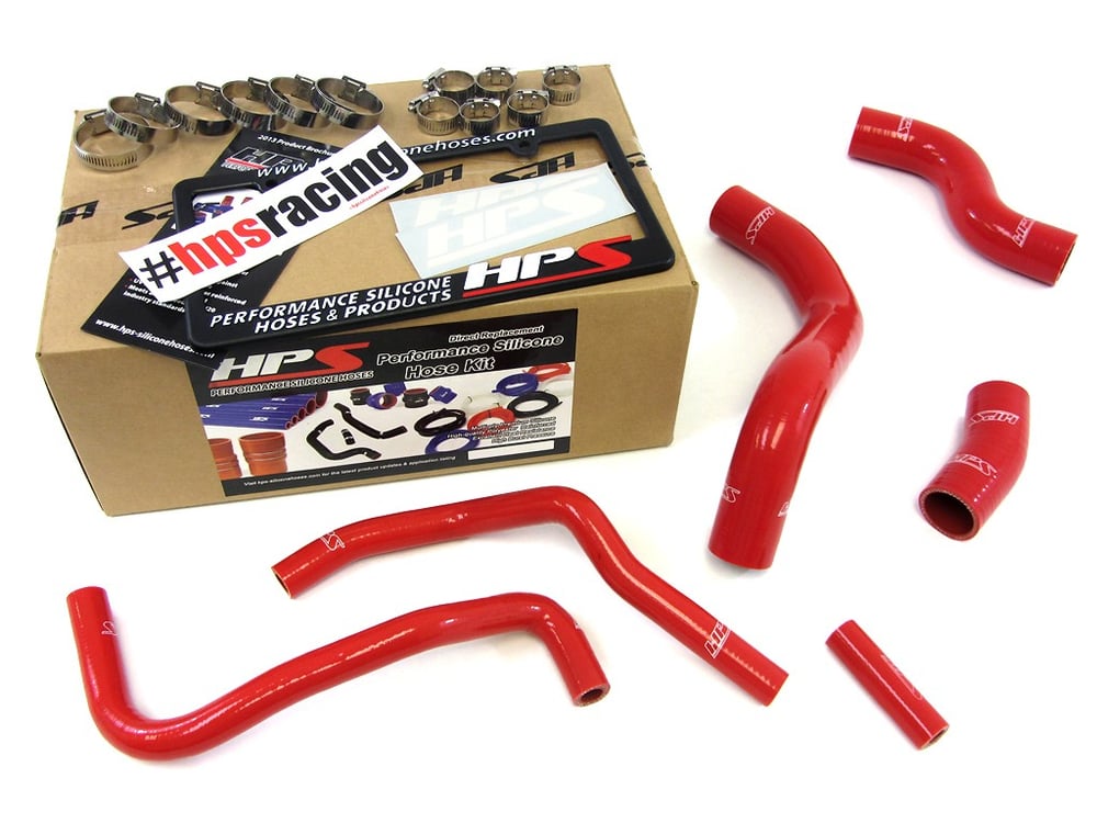 Image of BRZ HPS Red High Temp Reinforced Silicone Radiator + Heater Hose Kit 
