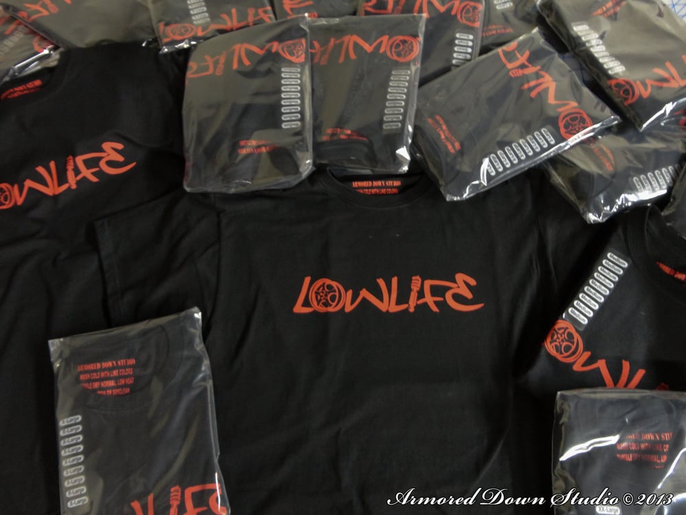 Image of LowLife Red on BLK T-Shirt