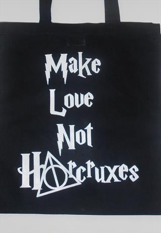 Image of Harry Potter 'Make Love Not Horcruxes' Black Tote Bag