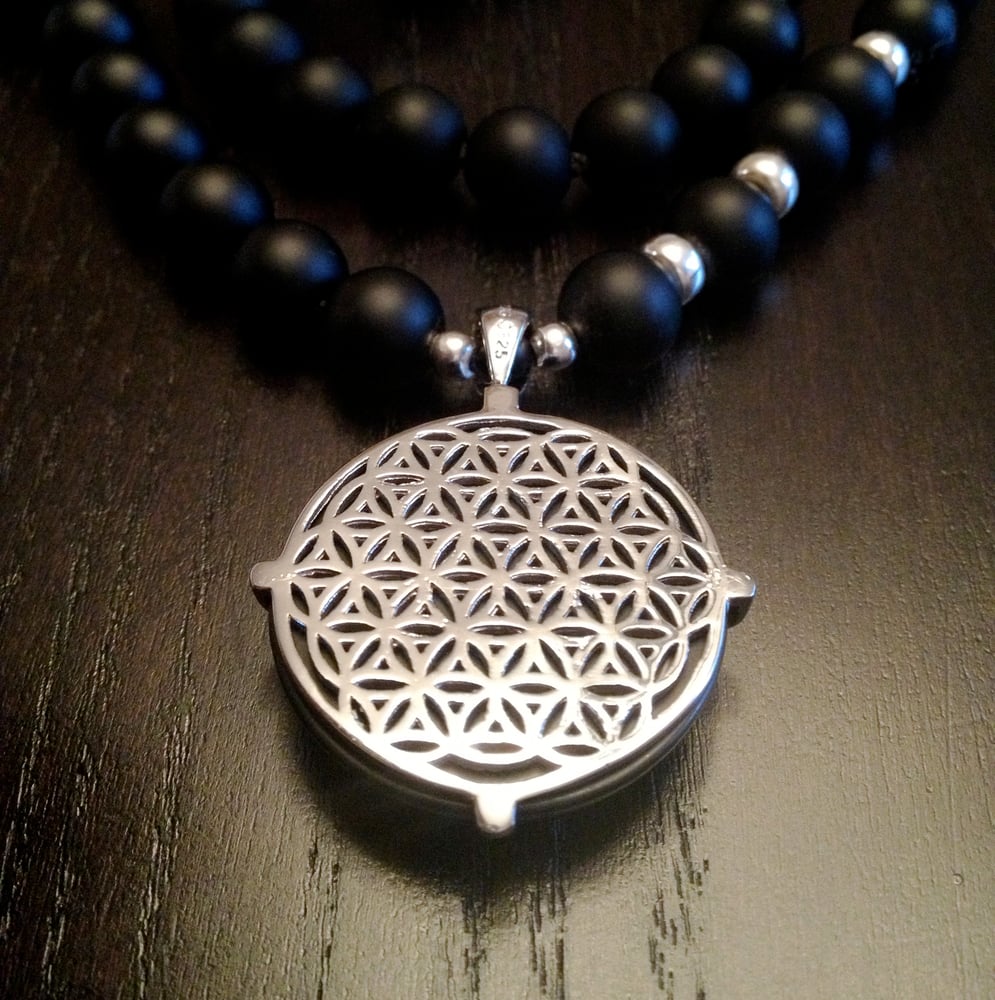 Image of Infinite Creation Mala with Flower Of LIfe
