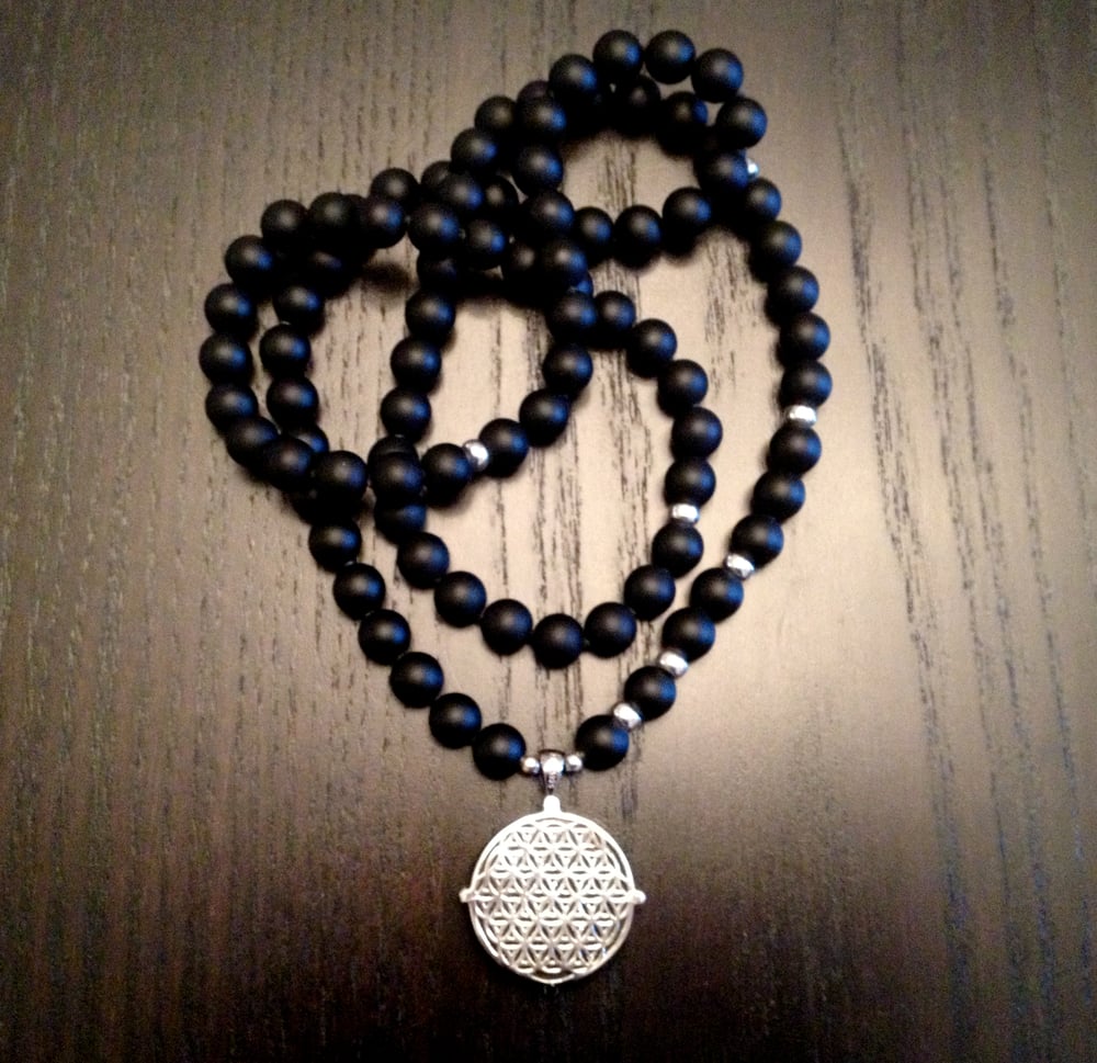 Image of Infinite Creation Mala with Flower Of LIfe