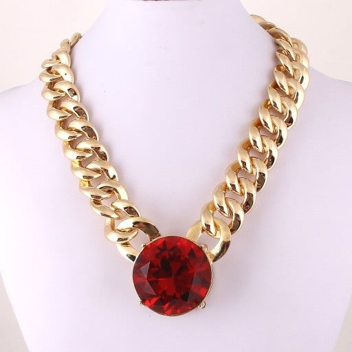 Image of Crystal Stone Link Necklace