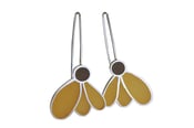 Image of Coneflower Earrings - brown and gold
