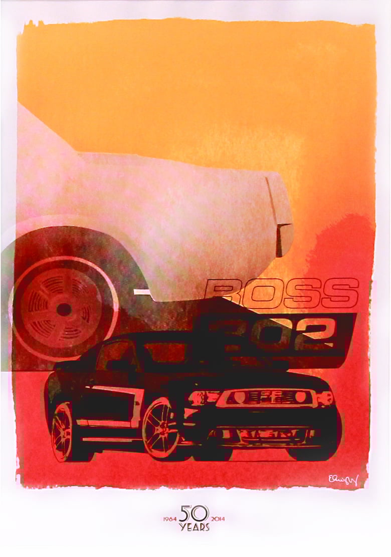 Image of Boss 302 Screen Print 3 of 3: Limited Edition 50th Anniversary Mustang Series