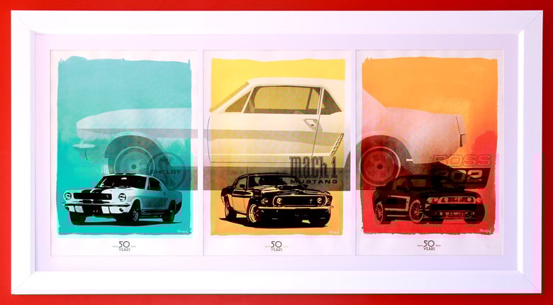 Image of Set of 3 Limited Edition 50th Anniversary Mustang Screen Prints