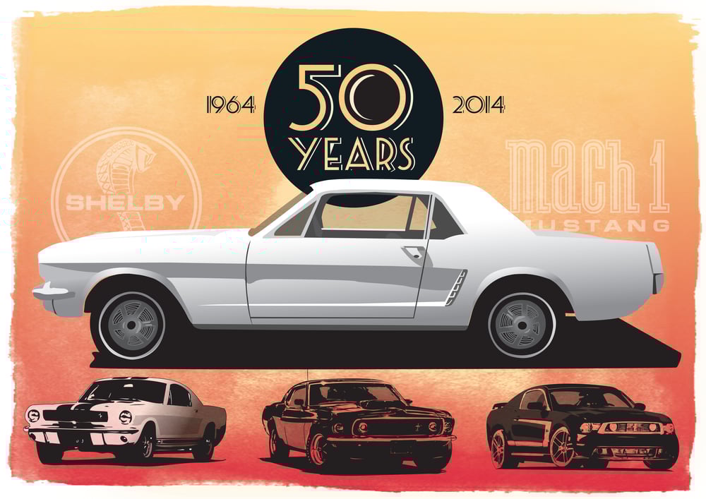 Image of 50th Anniversary Mustang Commemorative Poster