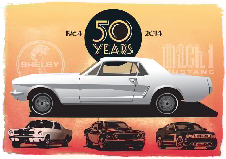 Image of 50th Anniversary Mustang Commemorative Poster