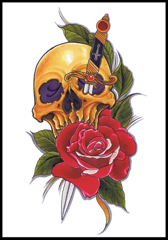 Image of Skull and Dagger Print