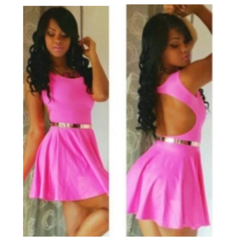 Image of Sleeveless Pink Skater Dress
