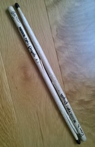 Image of Used and Signed pair of REGAL TIP Death Drumsticks 