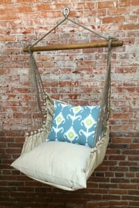 Image of Hammock Swing Chair - Blue Ikat