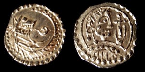 Image of Anglo Saxon 'Coiled Wolf' Coin Earrings