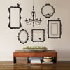 Vinyl Wall Sticker Decal Art - Collection of Picture Frames and Chandelier