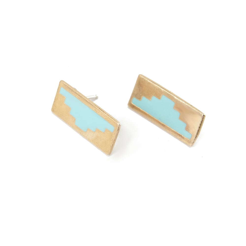 Image of Tikal Earrings : Blue