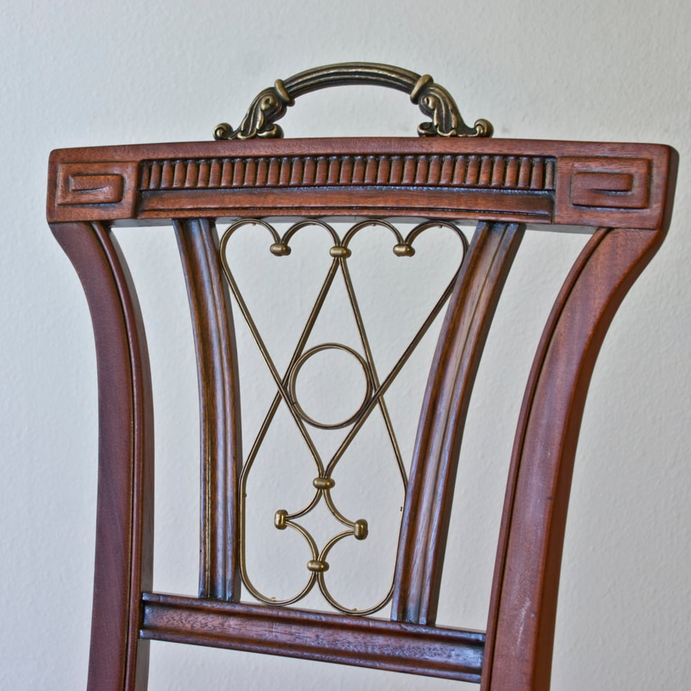 Image of Vanity Stool with Brass Details