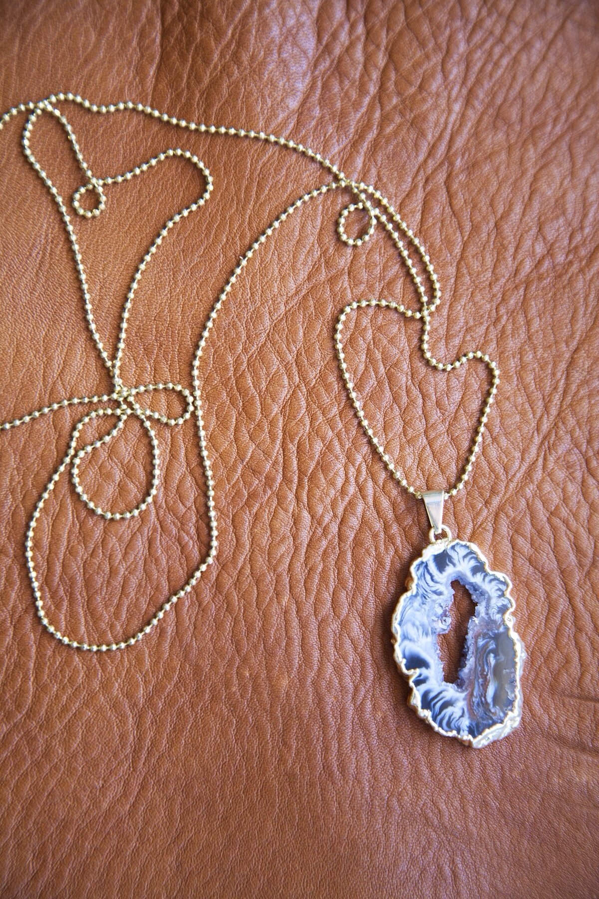 Image of Agate Slice Necklace//