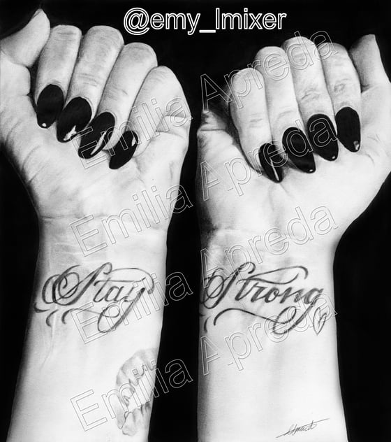 Image of Demi Lovato Wrist Tattoo Drawing Prints