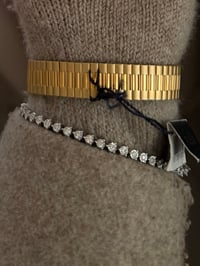 Image 4 of Vintage Pulsar By Seiko Day Date  Gold Tone Stretch Band Watch -  New In Box with Tag⚜️