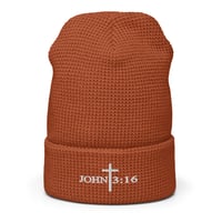 Image 1 of John 3:16 Waffle Beanie