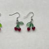 mini red cherry earrings