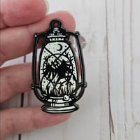 Image 2 of Glow In the Dark Mothman Lantern Enamel Pin