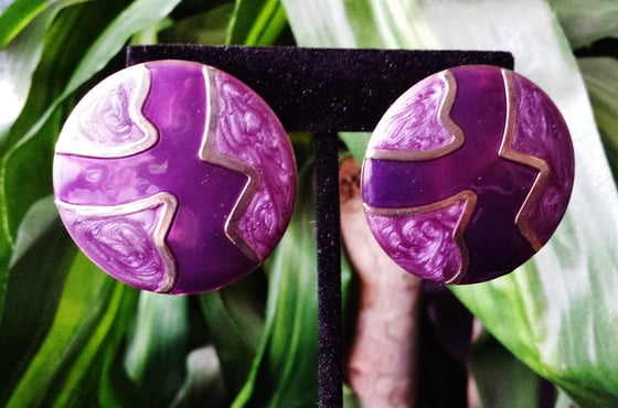 Image of Vintage "Edgar Berebi" Purple Flat Earrings