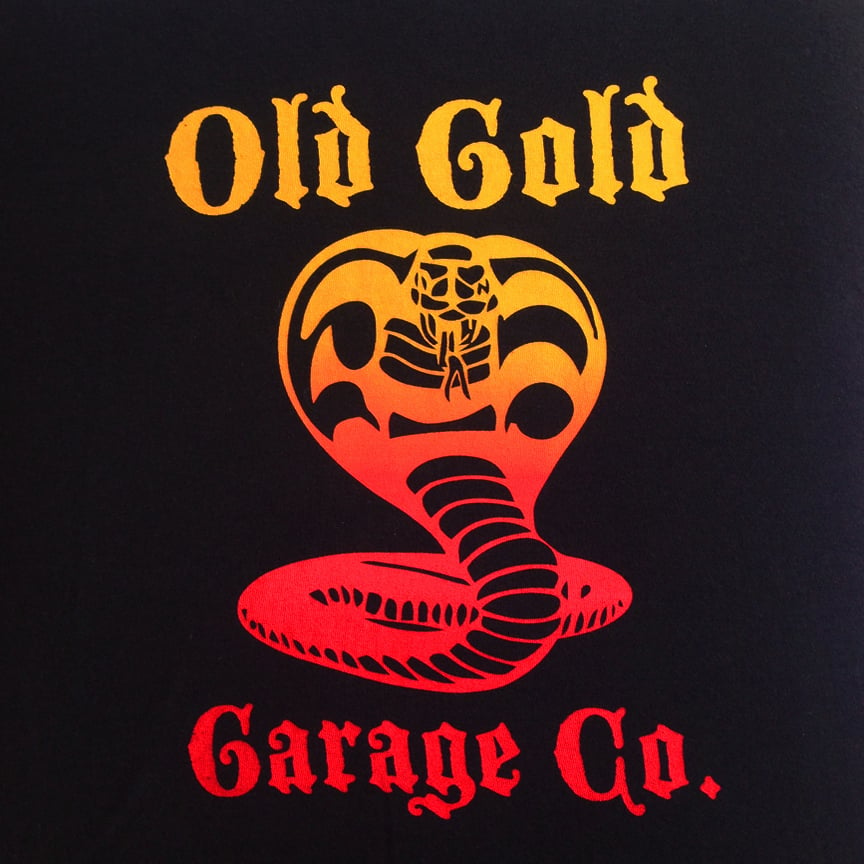 Image of NEW! Old Gold "Cobra King" T-shirt /hand pulled yellow to red