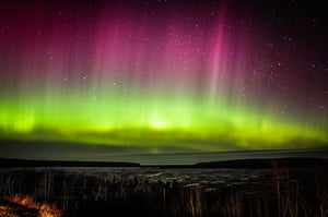 Image of Lake Superior Northern Lights 20x30