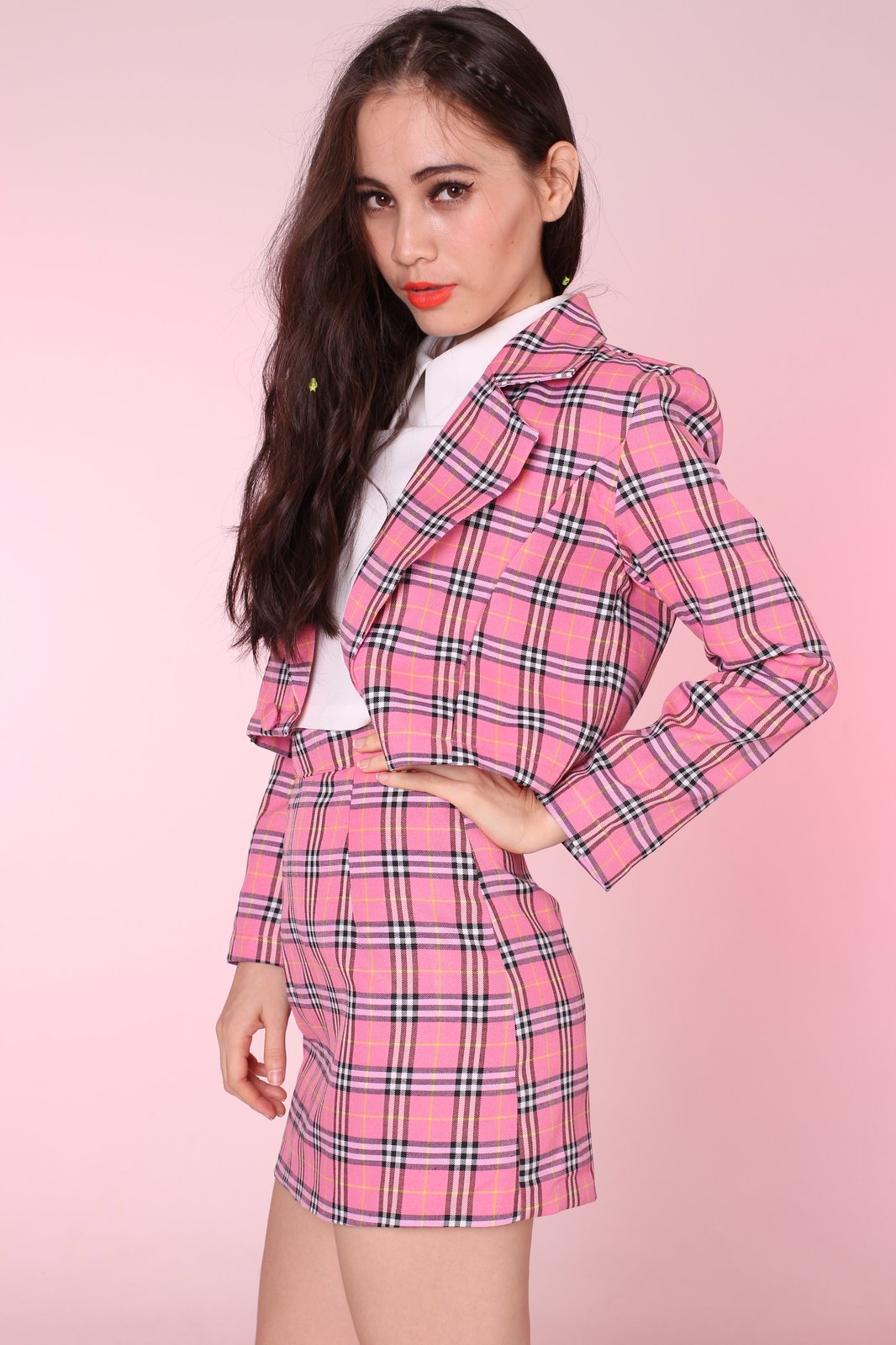 Cher Blazer and Skirt Set in Pink 