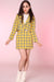 Image of Ready To Post - Cher Yellow Tartan Blazer & Skirt Set