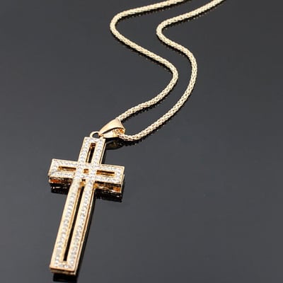 Image of CZ CROSS 24 INCH NECKLACE