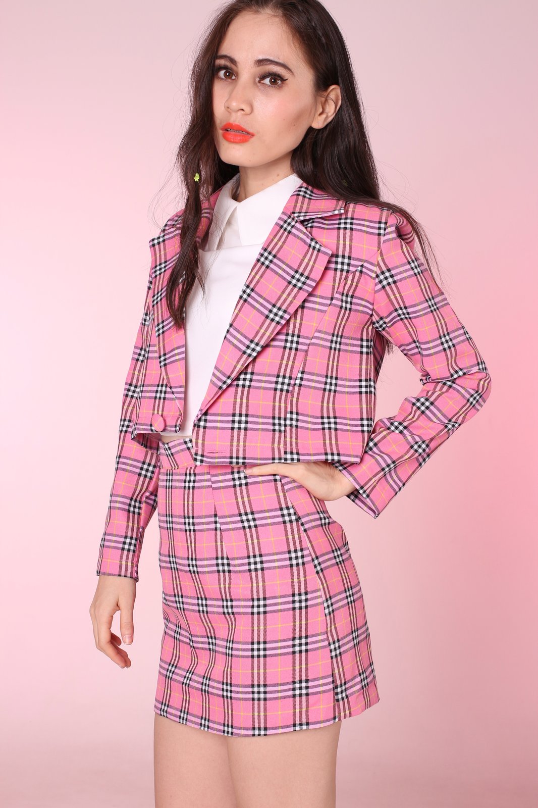 pink tartan jacket