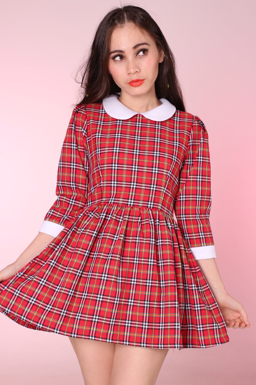 tartan babydoll dress