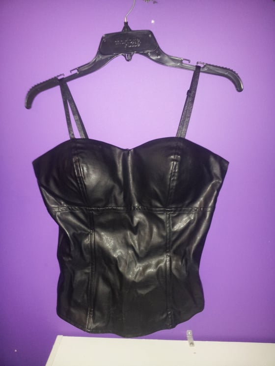 Image of Leatherette Bustier Top