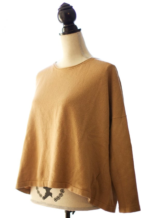 Image of oversized camel sweater