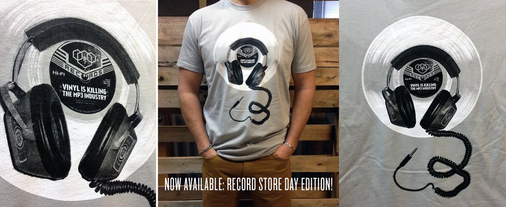 "Vinyl is Killing the MP3" T-shirt (Record Store Day edition)