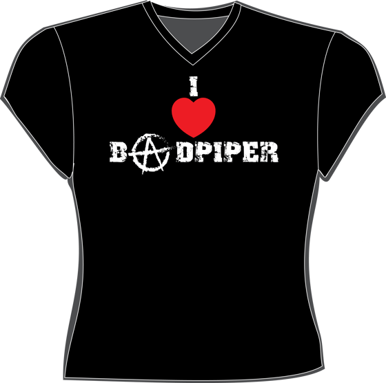 Image of I Heart The Badpiper Ladies V Neck Tee