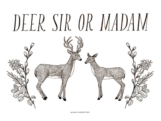 Image of Deer Sir Or Madam / Mini Print