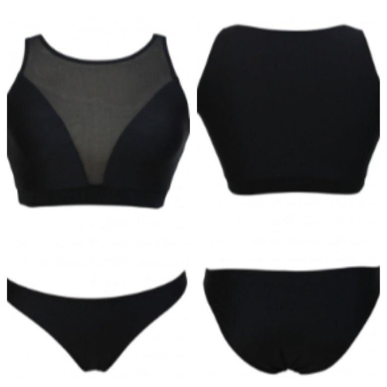 Image of Sleeveless Black and Mesh Bikini