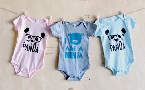 Image of "NerDy Panda" Baby Onesie (Blue)