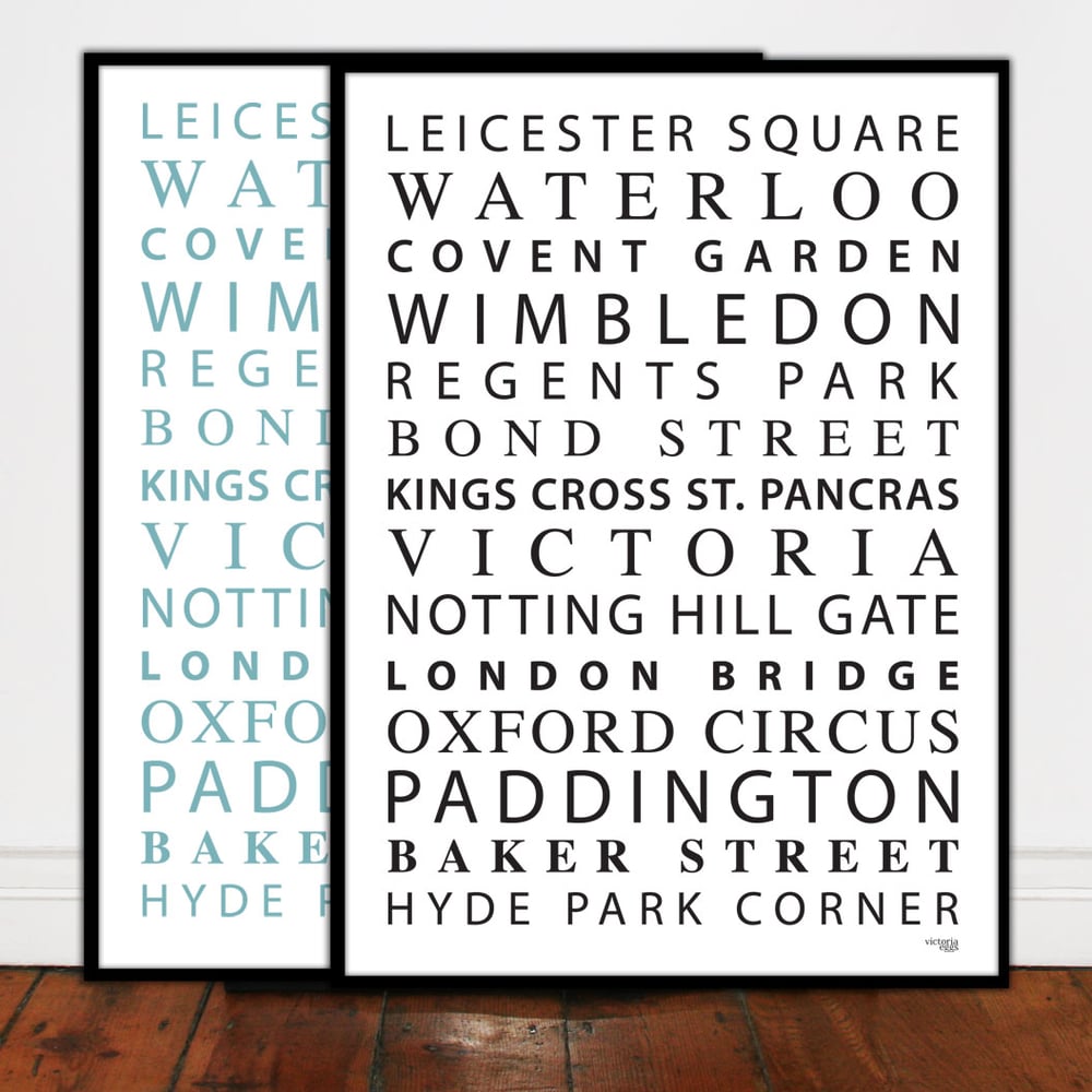 Image of Limited Edition London Tube Stop Screen prints (Was £45)