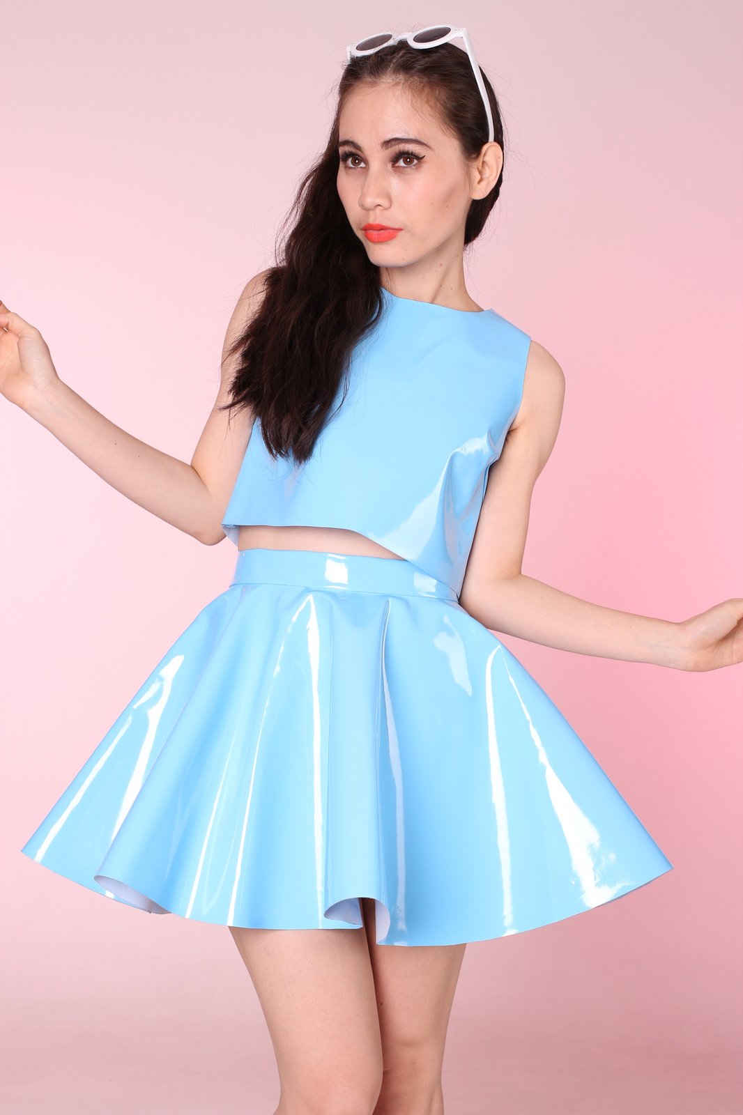 ladies pvc skater skirt