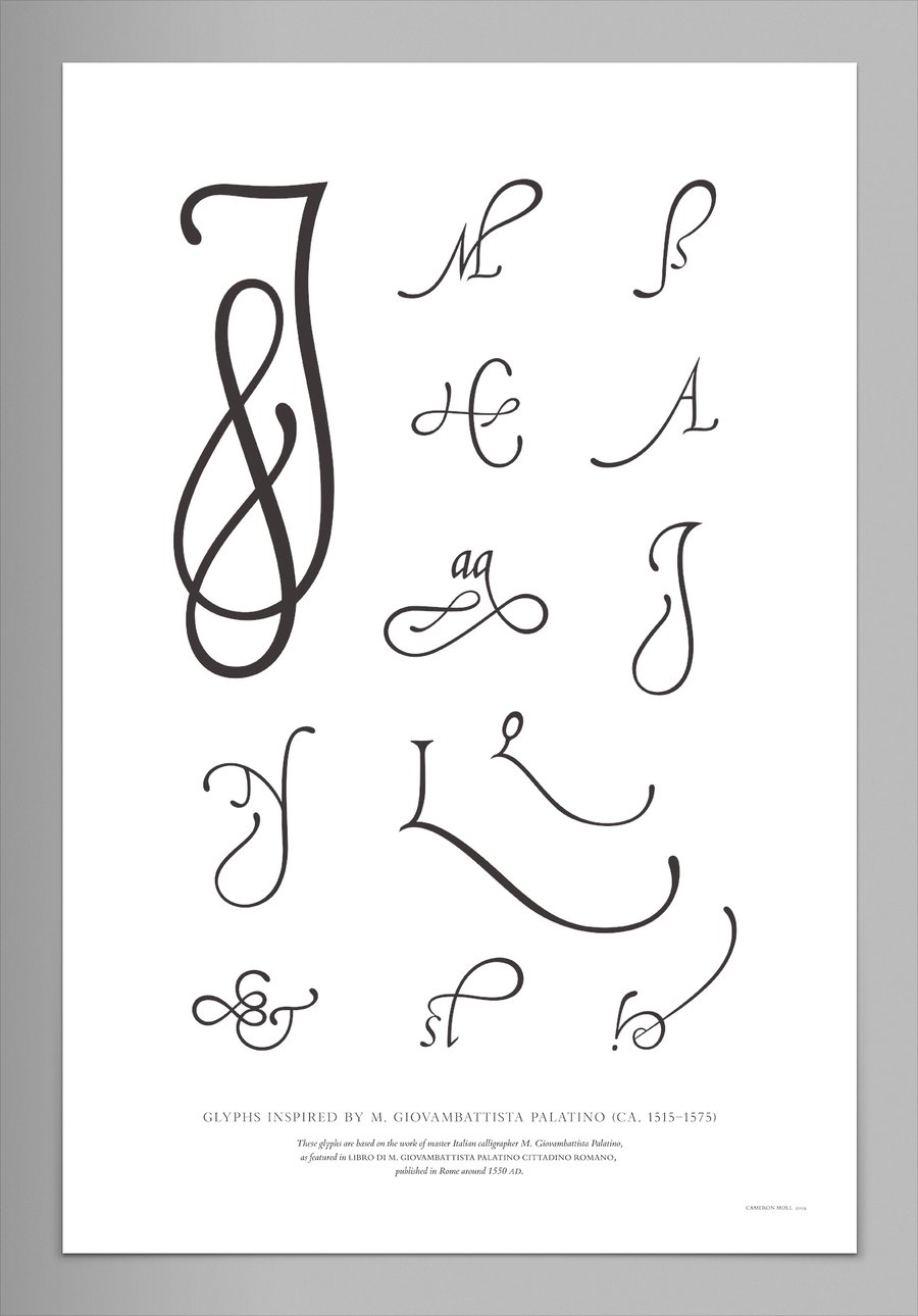 Image of Colosseo 16"x24" Palatino Glyphs Poster (Unsigned)