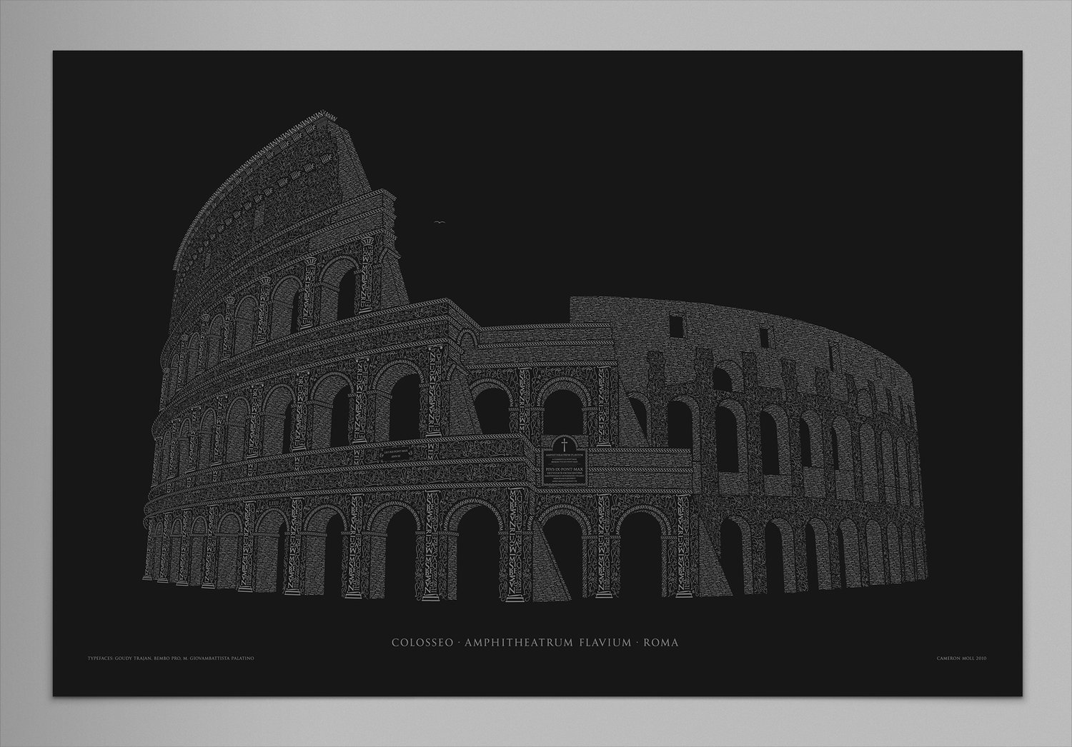 Image of Rome Colosseo in Type – Charcoal