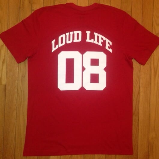 Image of Red S.O.C. "BlockWork" tee (08 Loud Life on the back)