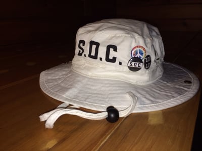 Image of White S.O.C. Fishing/Hunting Hat w/chin cord