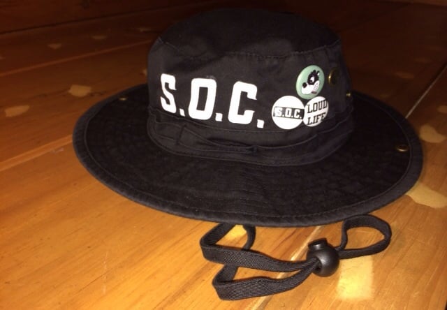 Image of Black S.O.C. Fishing/Hunting Bucket Hat w/chin Cord 